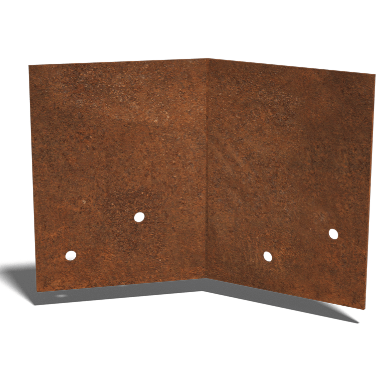 placa de acoplamento Aço corten 45º médio 22 - 25 cm