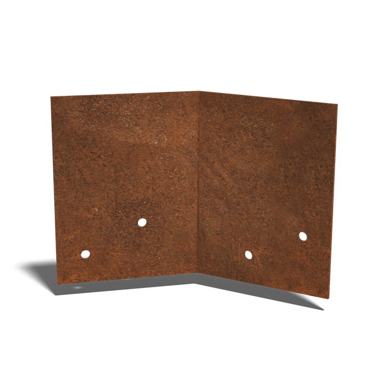 Placa de acoplamento aço corten 45º camada 12 - 15 cm