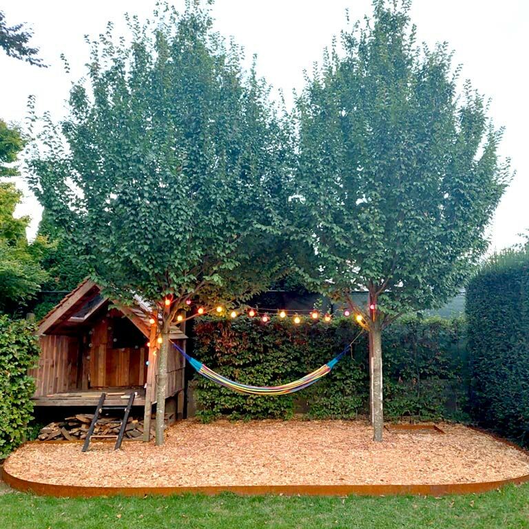 Borda reta em aço corten 25 cm (comprimento 150 cm)
