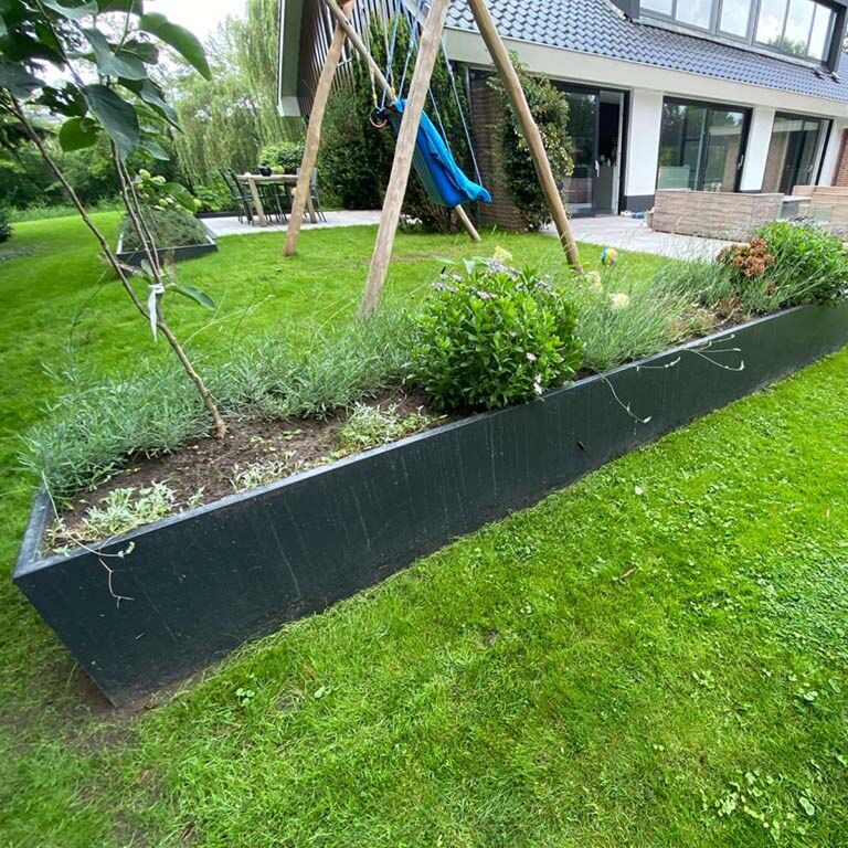 Muro de contenção reto em aço com revestimento em pó 200 cm (altura 50 cm)