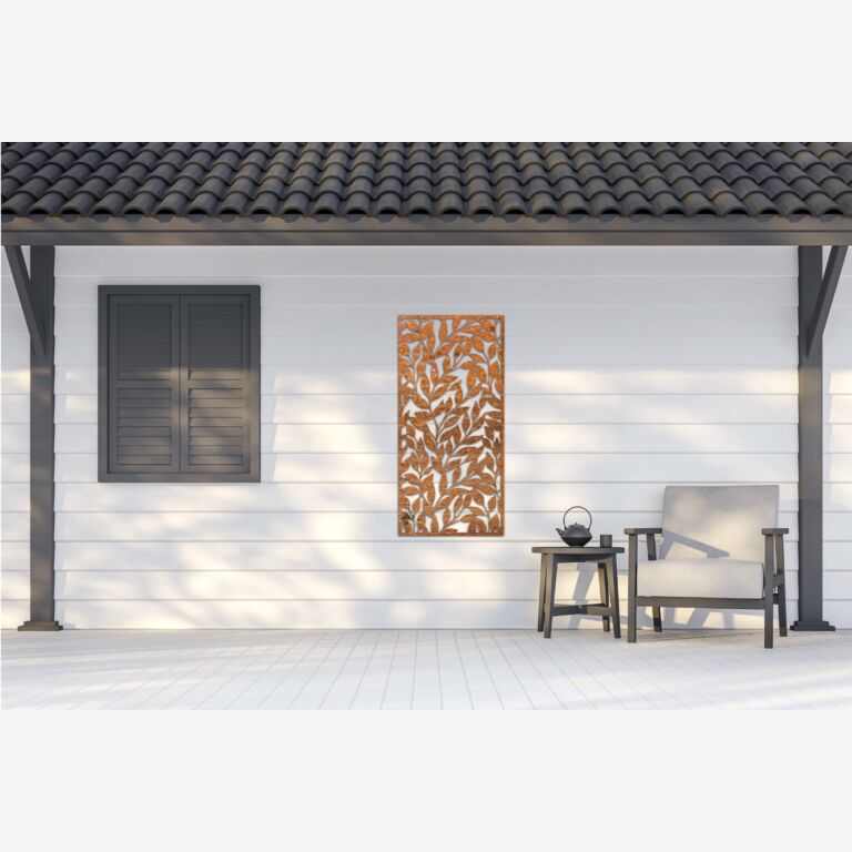 Decoração de paredes em aço corten Folhas