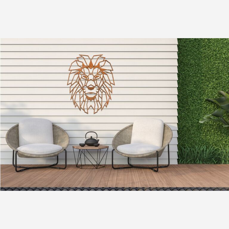 Leão Decoração de paredes em aço corten 1.0