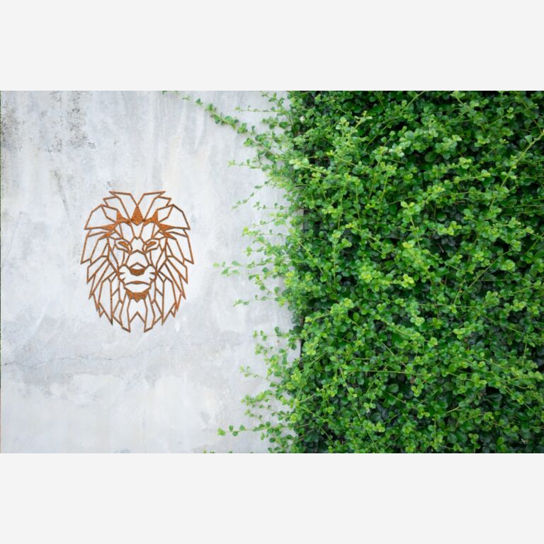 Leão Decoração de paredes em aço corten 1.0