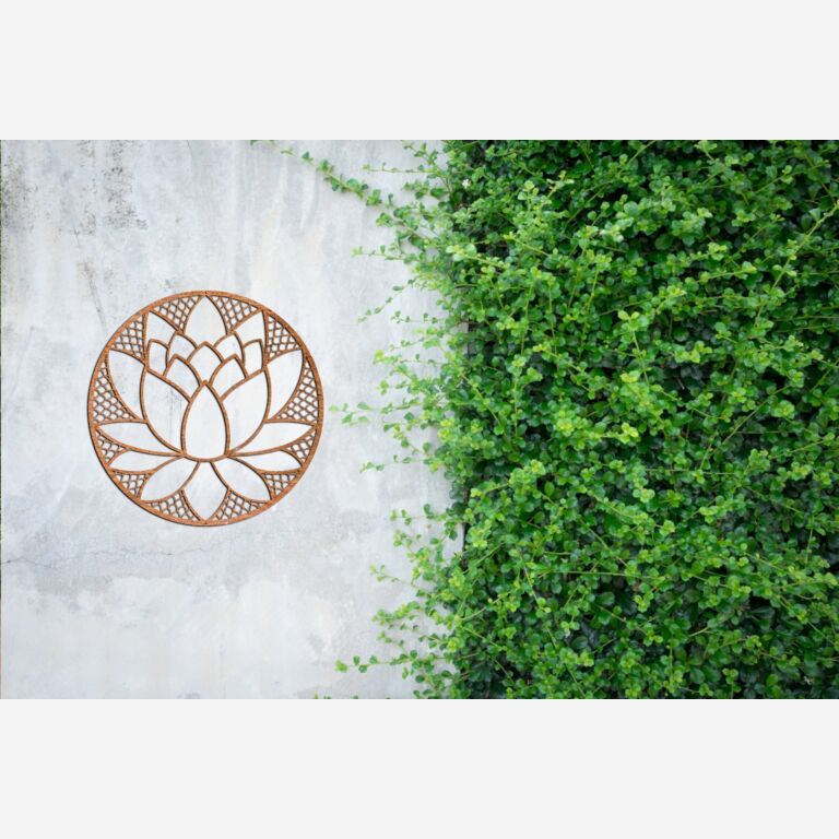 Decoração de paredes em aço corten Flor de lótus
