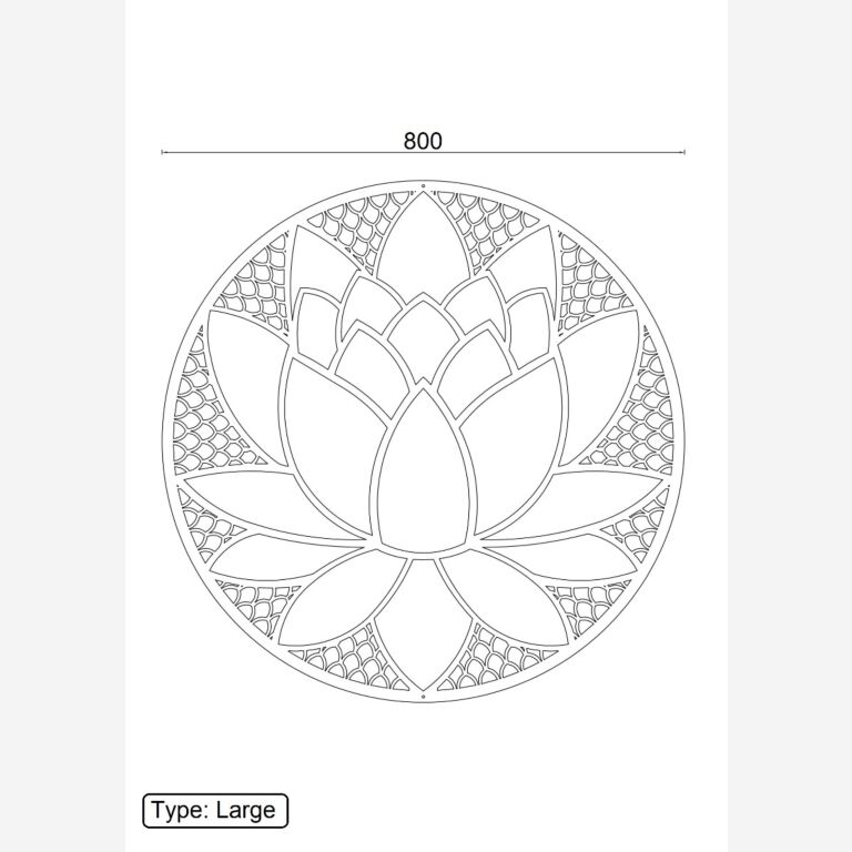 Decoração de paredes em aço corten Flor de lótus