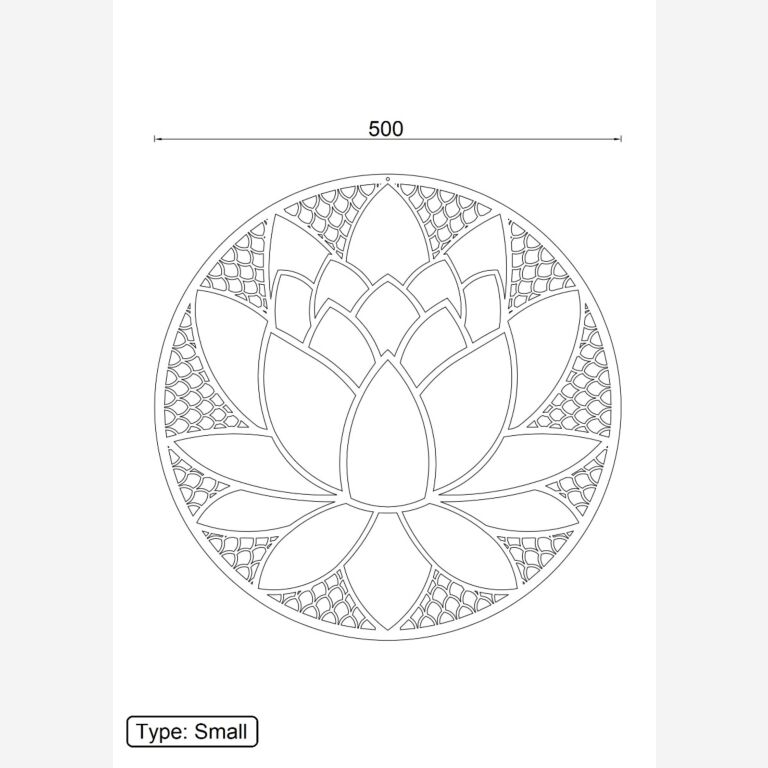 Decoração de parede em metal Flor de lótus