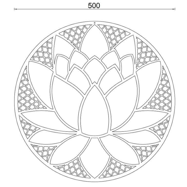 Decoração de paredes em aço corten Flor de lótus
