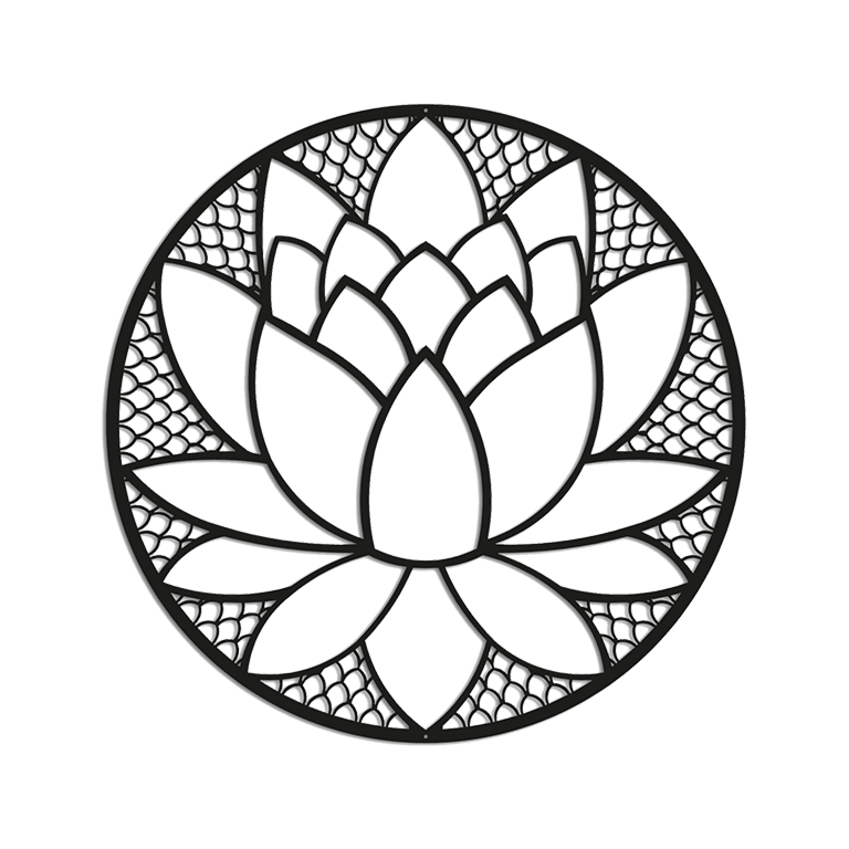Decoração de parede em metal Flor de lótus