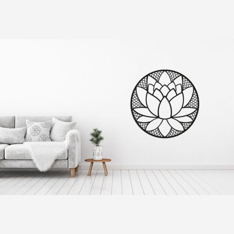 Decoração de parede em metal Flor de lótus