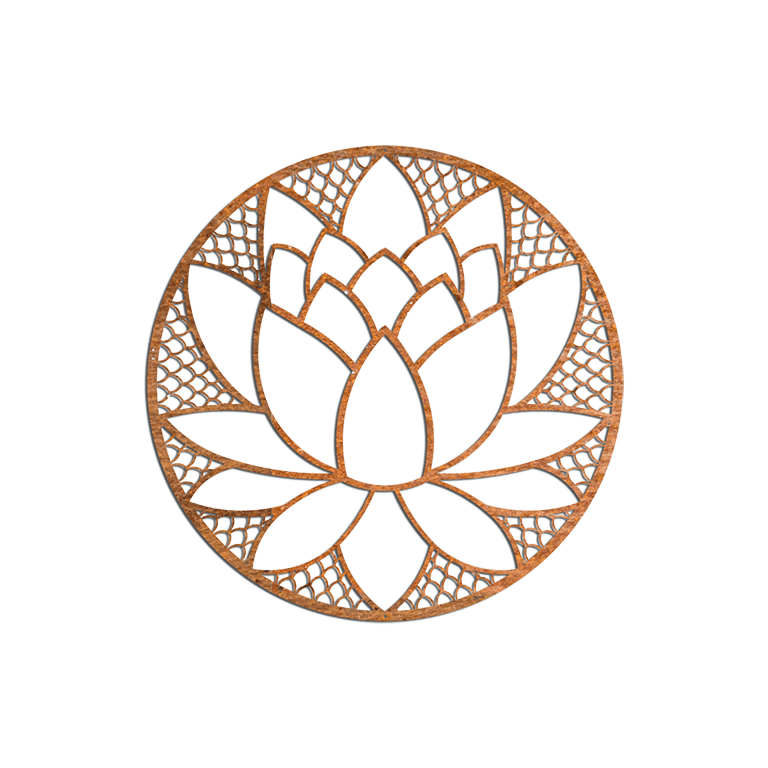 Decoração de paredes em aço corten Flor de lótus