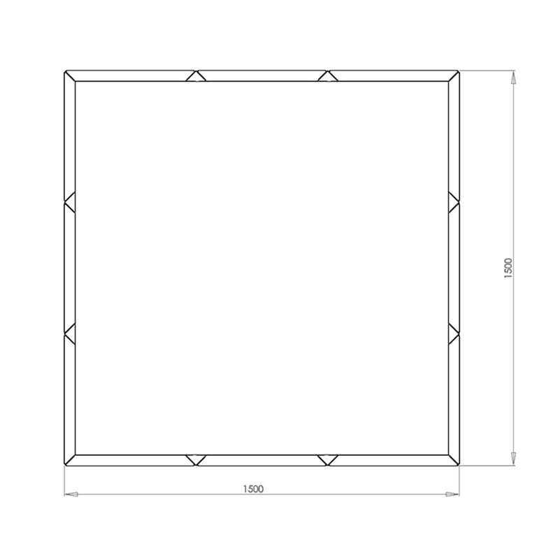 floreira Aço revestido a pó Miami xxl 150 x 150 cm