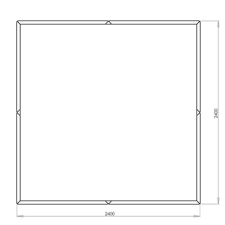 floreira Aço revestido a pó Miami xxl 240 x 240 cm