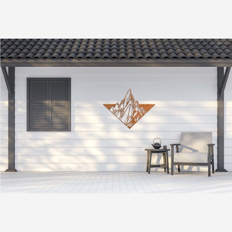 Decoração de paredes em aço corten Montanha