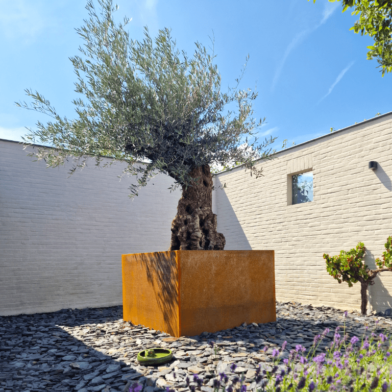 Floreira soldada em aço corten Montana 100 x 100 x 80 cm