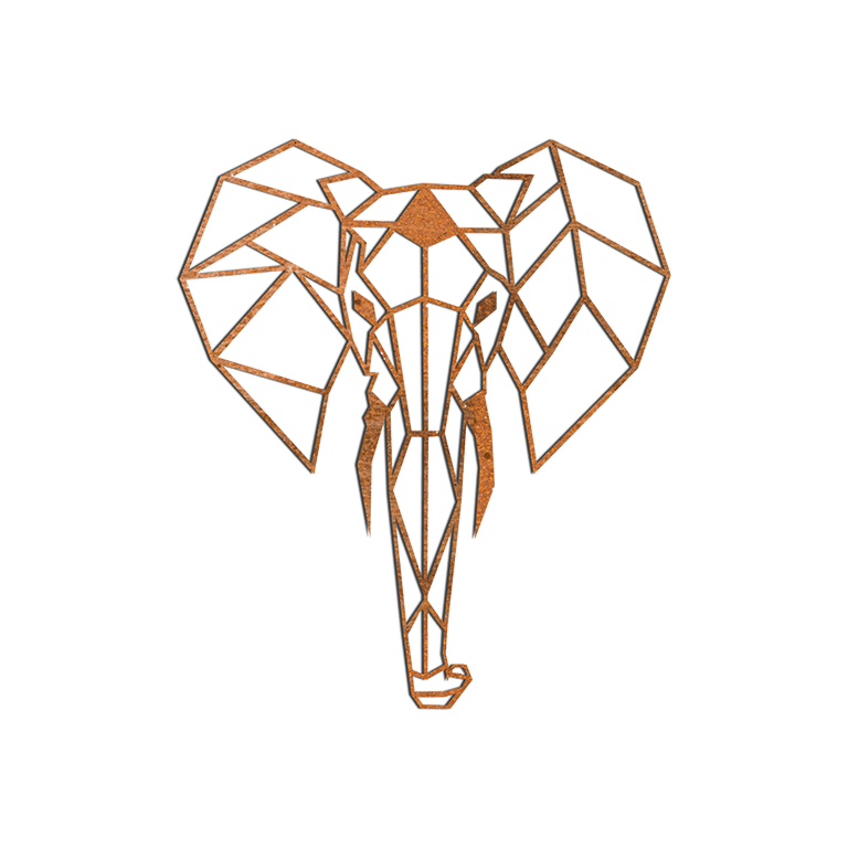 Elefante Decoração de paredes em aço corten 2.0