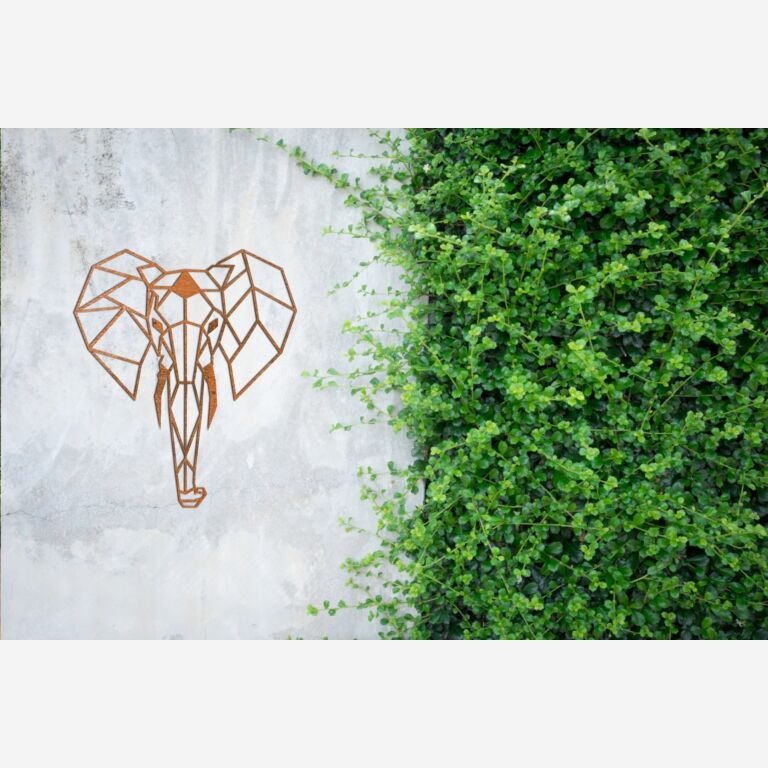 Elefante Decoração de paredes em aço corten 2.0