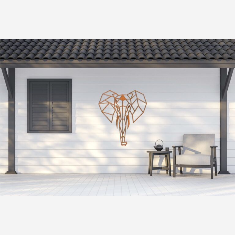 Elefante Decoração de paredes em aço corten 2.0