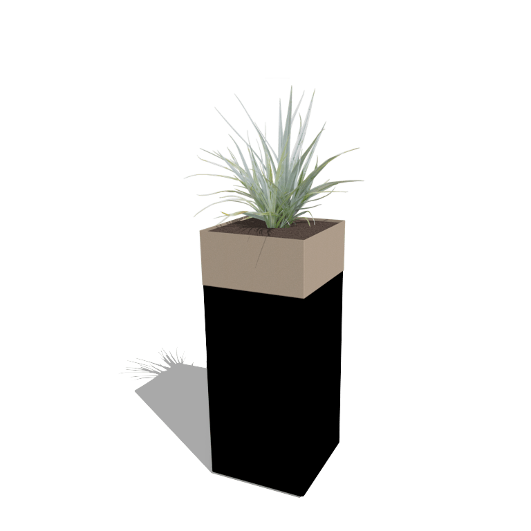 Plantenbak conjunto North Carolina preto & sand look 40 x 40 x 100 cm