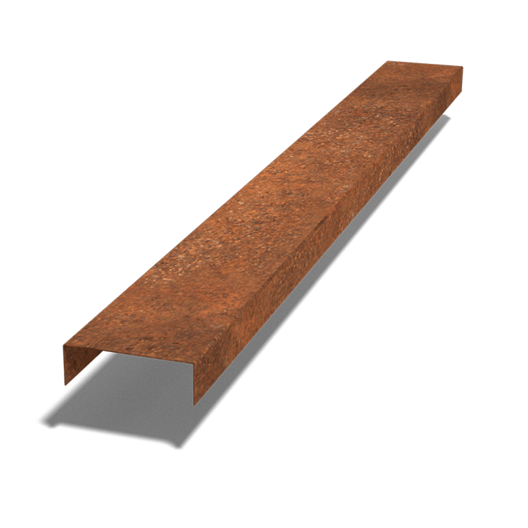 Perfil de sobreposto em aço corten 5 x 15 x 5 cm (comprimento 150 cm)