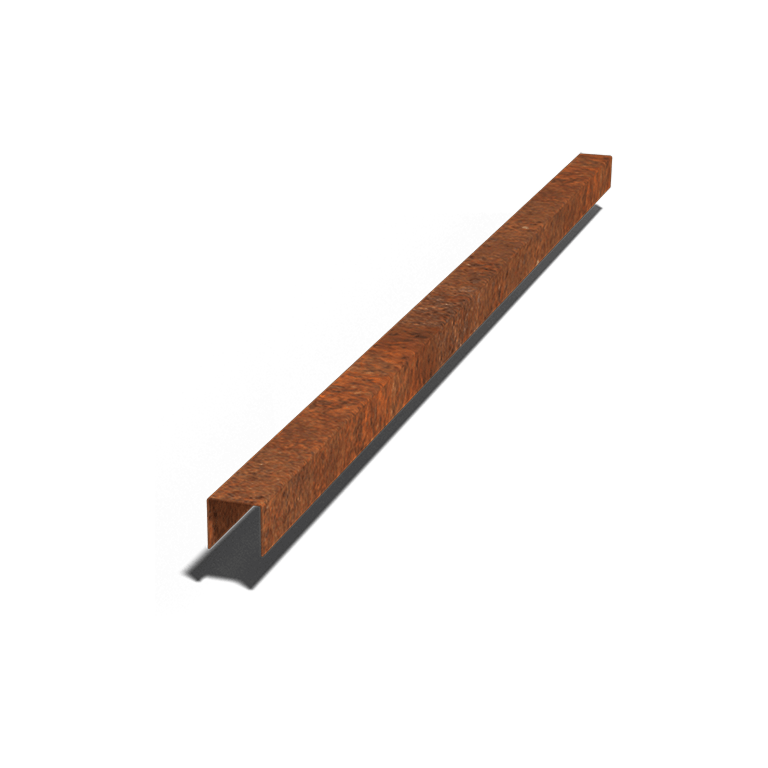 Perfil de sobreposto em aço corten 5 x 5 x 5 cm (comprimento 150 cm)