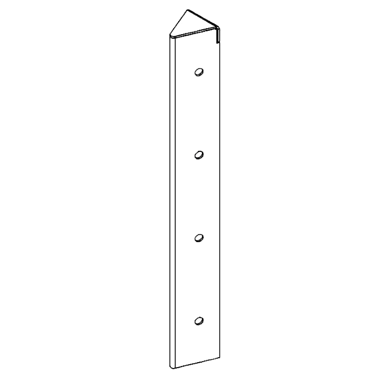 Peça de canto aço corten 45° 40 cm