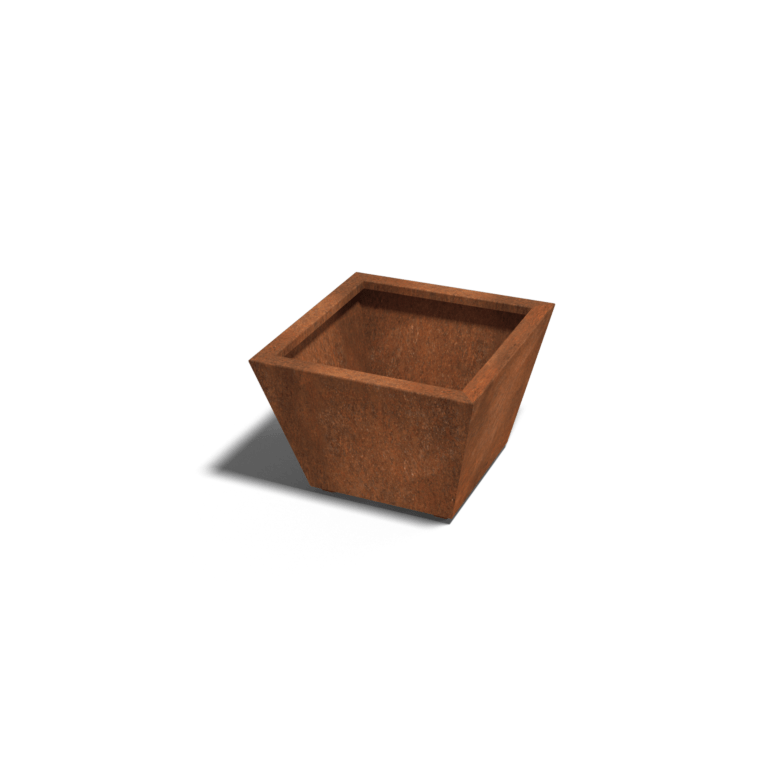Floreira soldada cônica em aço corten 60 x 60 x 40 cm