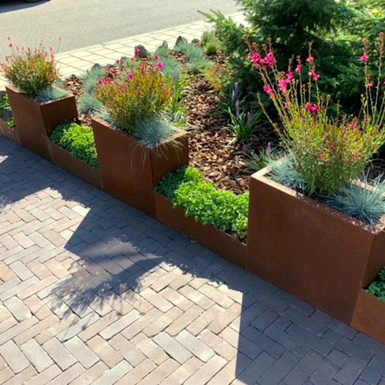 Floreira em aço corten Texas 30 x 60 cm