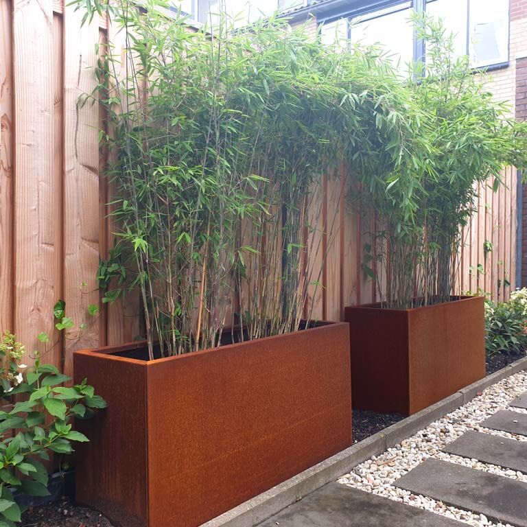 Floreira em aço corten Texas 40 x 120 cm