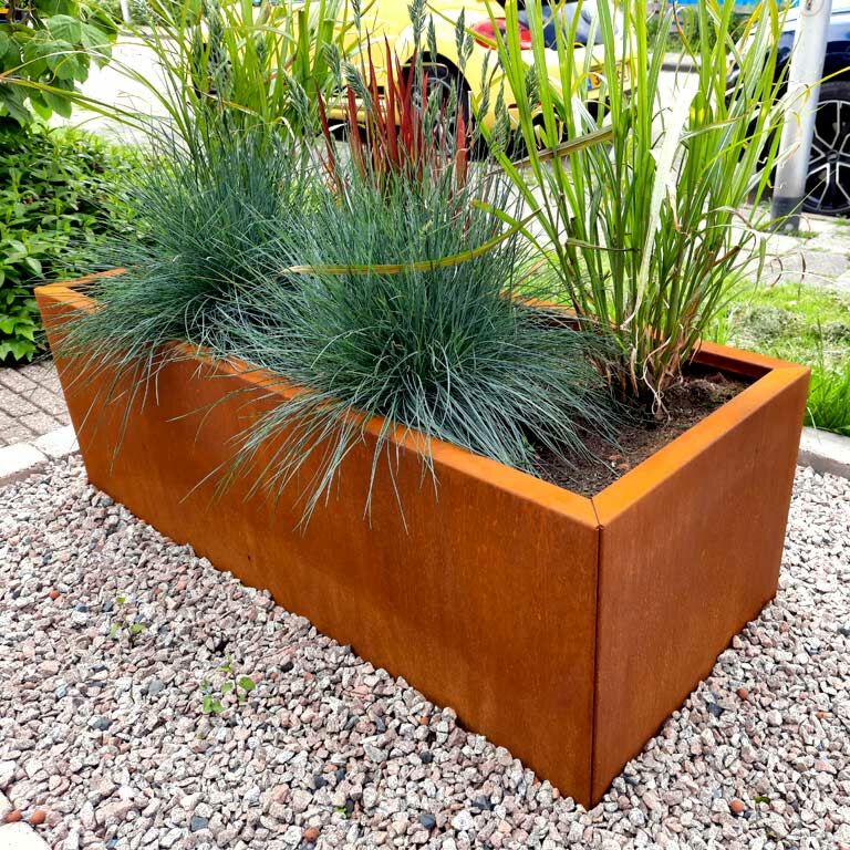 Floreira em aço corten Texas 50 x 120 cm
