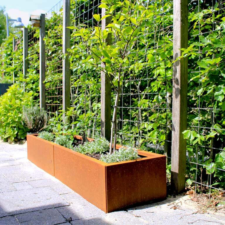 Floreira em aço corten Texas xxl 160 x 40 cm