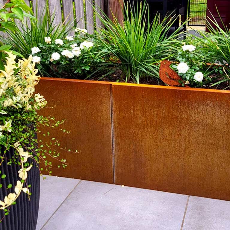 Floreira em aço corten Texas xxl 160 x 60 cm