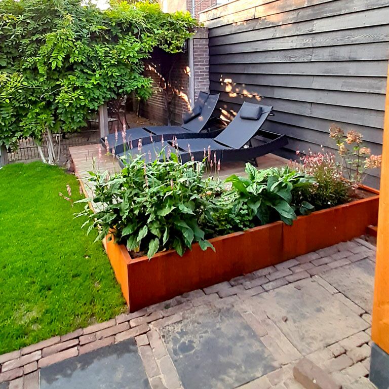 Floreira em aço corten Texas xxl 240 x 80 cm