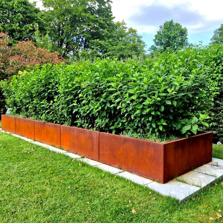 Floreira em aço corten Texas xxl 300 x 40 cm