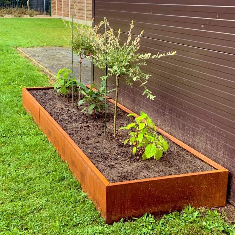 Floreira em aço corten Texas xxl 360 x 100 cm