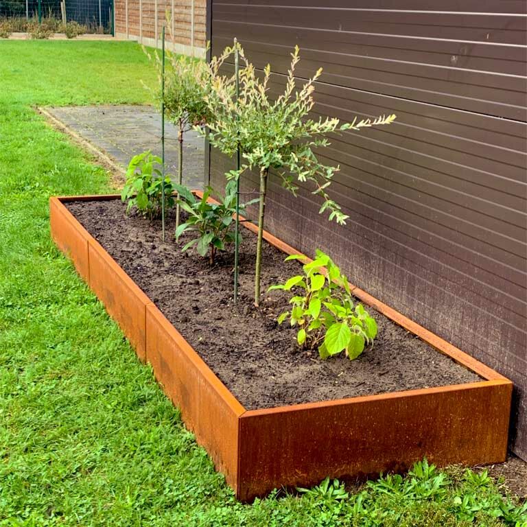 Floreira em aço corten Texas xxl 360 x 80 cm