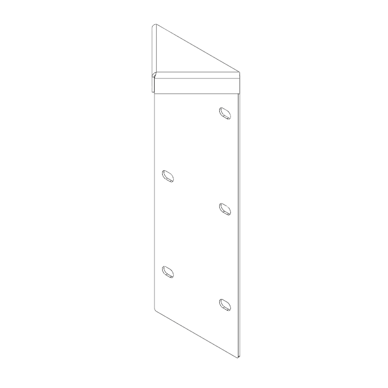 Peça de canto aço corten 180° 30 cm