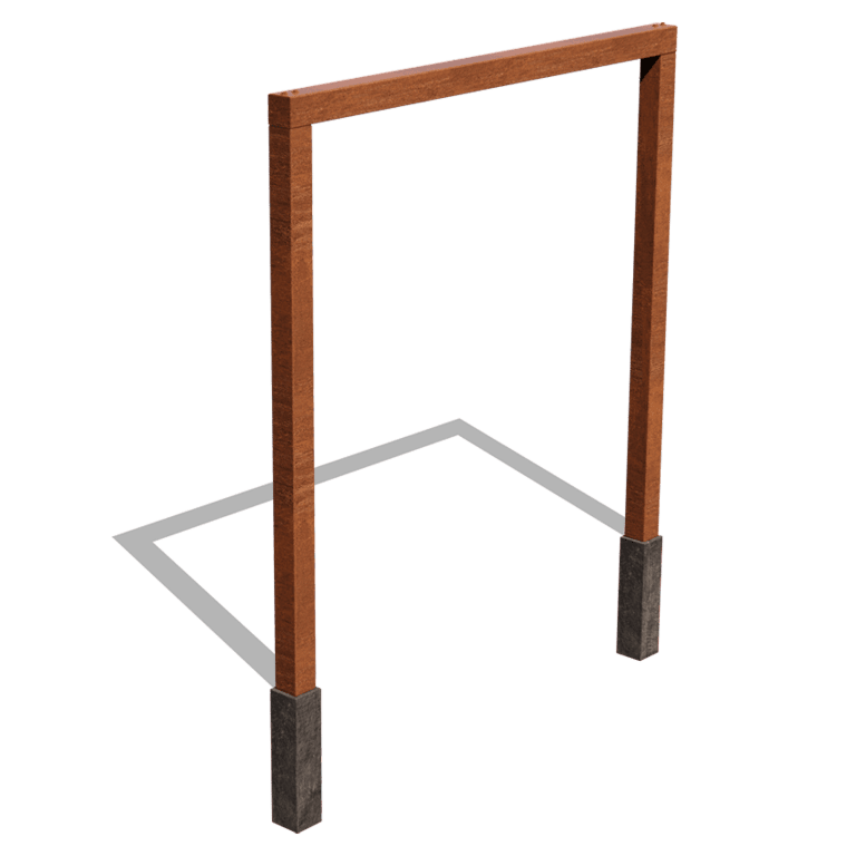 Pérgola reta em aço corten 250 cm