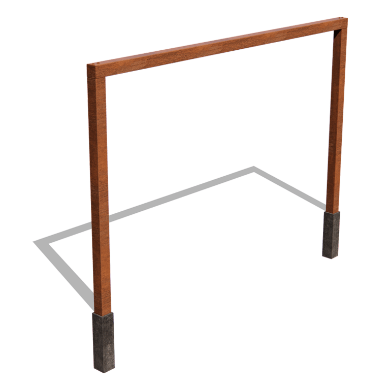 Pérgola reta em aço corten 400 cm