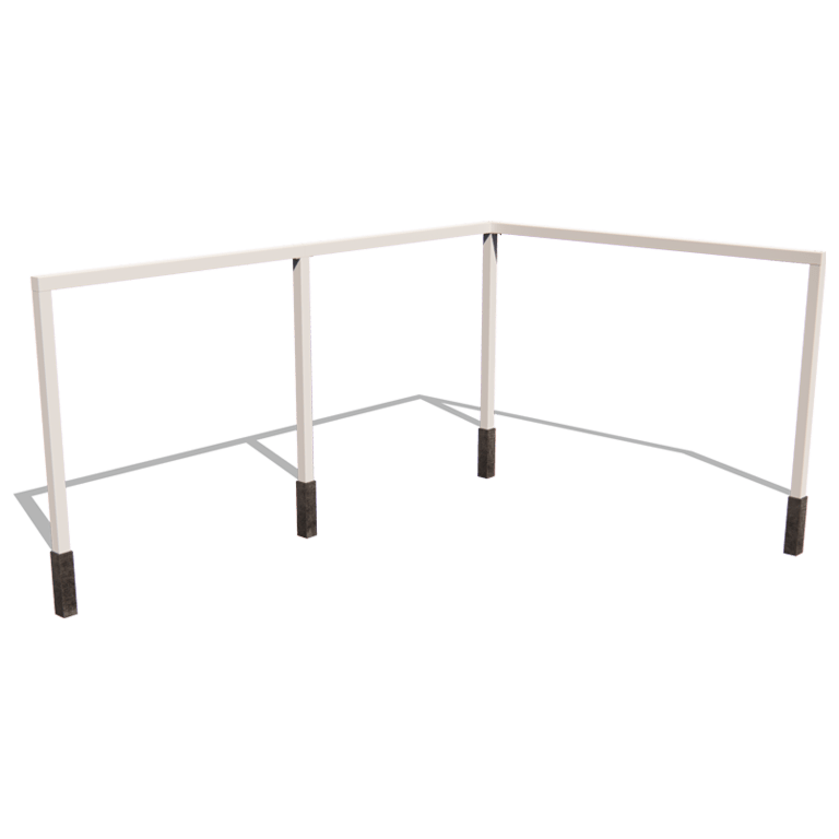 Pérgola de canto em aço com revestimento em pó 600 x 412 cm