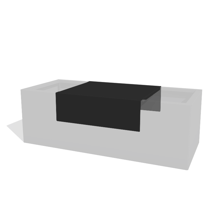 Plataforma para floreira em aço com revestimento em pó 60 x 51 x 20 cm