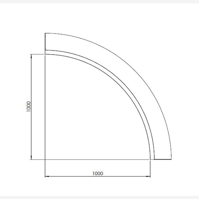 Muro de contenção curvo interior em aço com revestimento em pó 100 x 100 cm (altura 30 cm)
