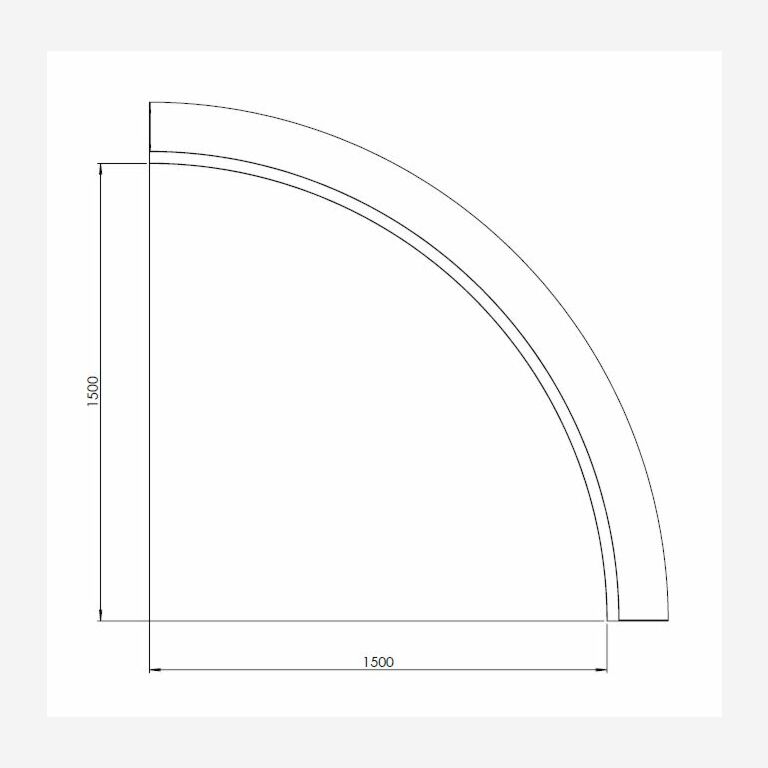 Muro de contenção curvo interior em aço corten 150 x 150 cm (altura 40 cm)