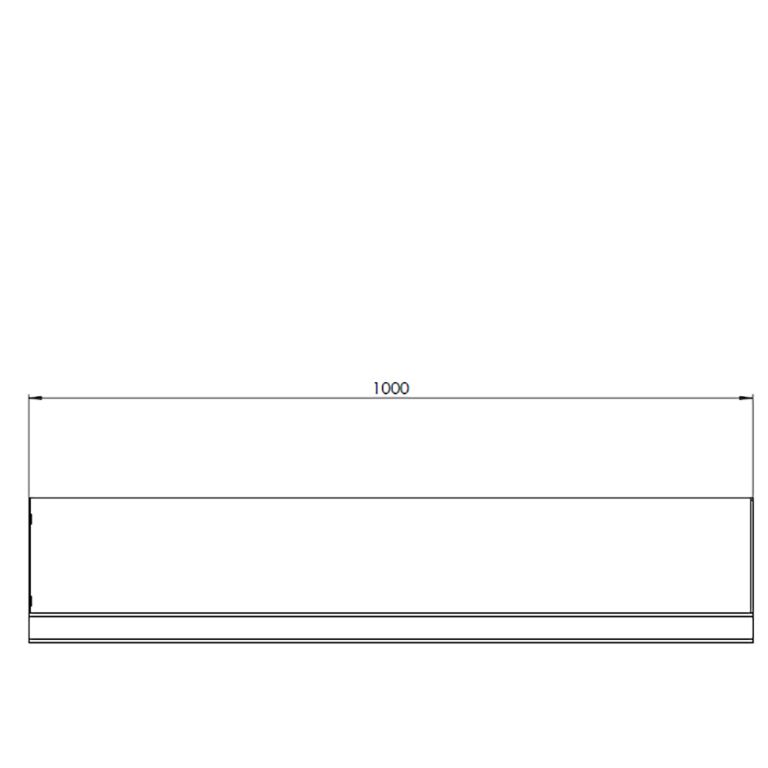 Muro de contenção reto de aço corten 100 cm (altura 30 cm)