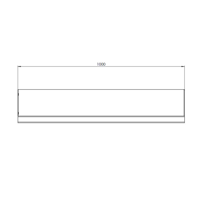 Muro de contenção reto de aço corten 100 cm (altura 40 cm)