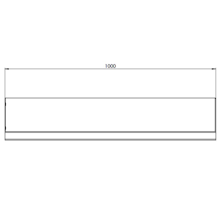 Muro de contenção reto de aço corten 100 cm (altura 50 cm)