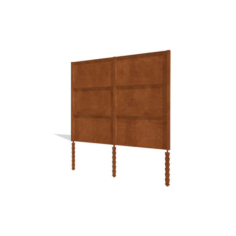 Vedação em aço corten H3 conjunto completo 258 cm