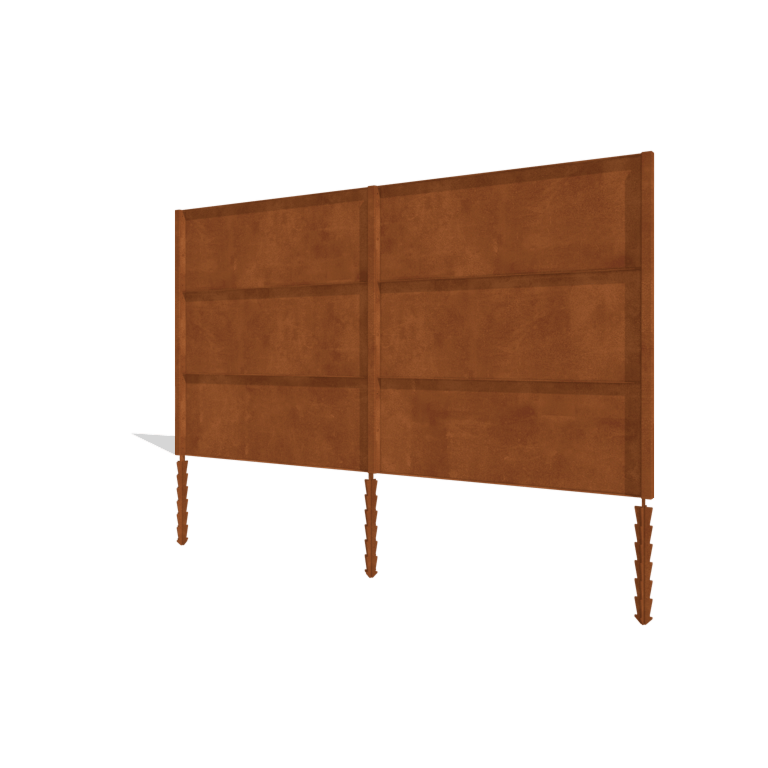 Vedação em aço corten H3 conjunto completo 378 cm