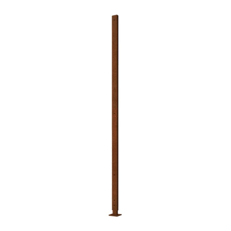 Suporte direito base plana aço corten com 190 x 6 x 3 cm