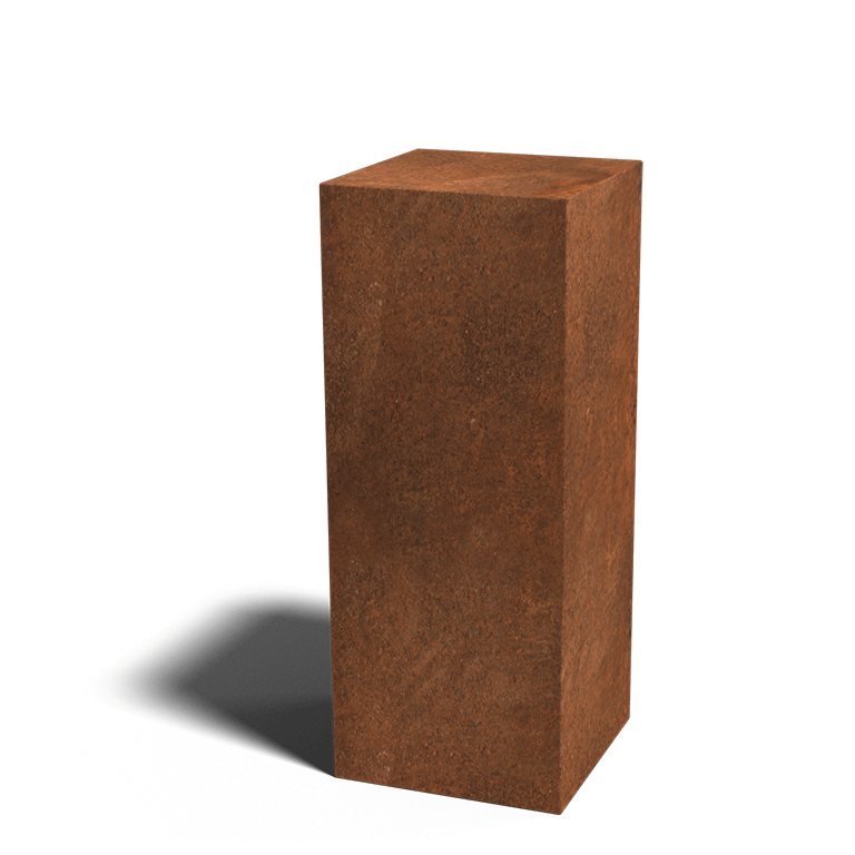 Pedestal em aço corten Ohio 40 x 40 x 100 cm
