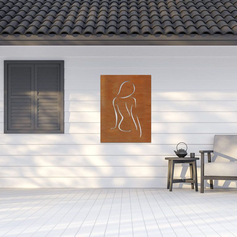 Decoração de paredes em aço corten Senhora